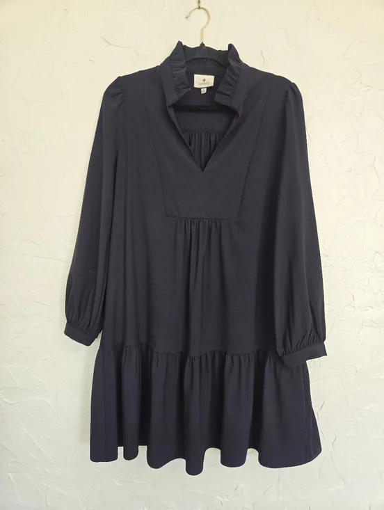 New Tuckernuck Navy Palmerston Long Sleeve Dress, S - Picture 2 of 11